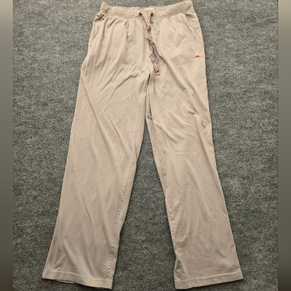 Tommy Bahama M Gray Ribbed Drawstring Lounge Pajama Sleep Pants - Picture 1 of 13